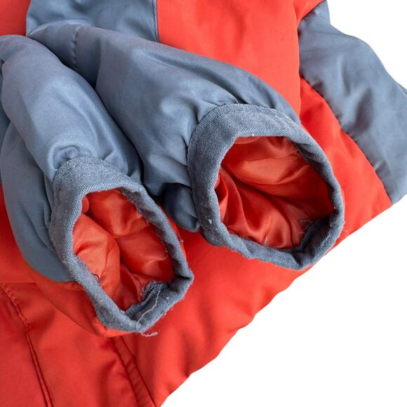 Wonder Nation Boys Colorblock Orange Gray Hooded Puffer Winter Jacket XS (4-5) - Picture 6 of 6